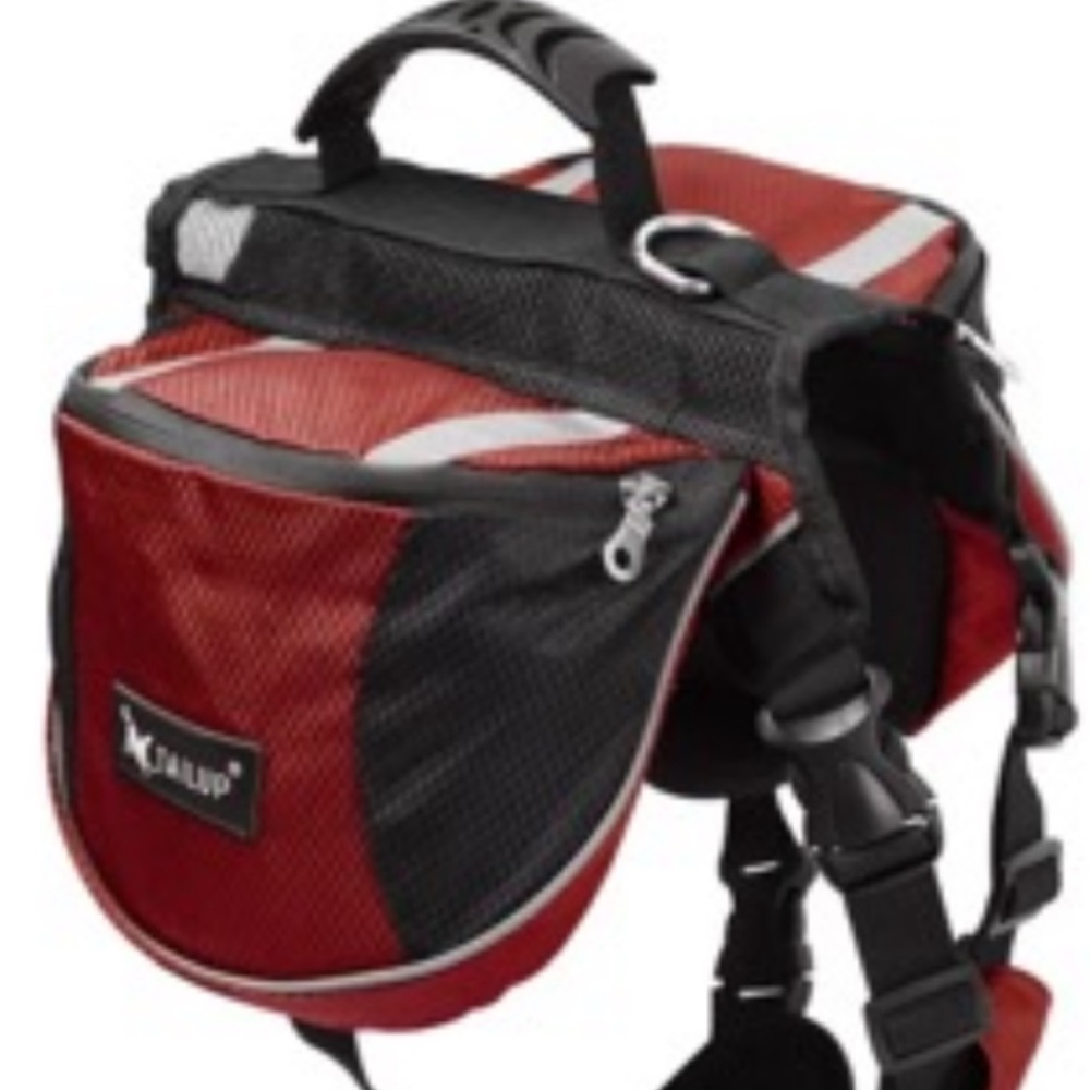 Grey and Black Dog Hiking Backpack